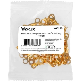 Konektor okasti 4mm 0,3-1mm2 bakreni (100 kom) VAYOX VA0298