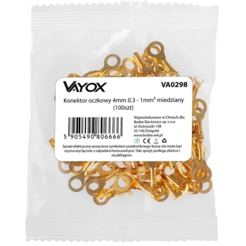Konektor okasti 4mm 0,3-1mm2 bakreni (100 kom) VAYOX VA0298