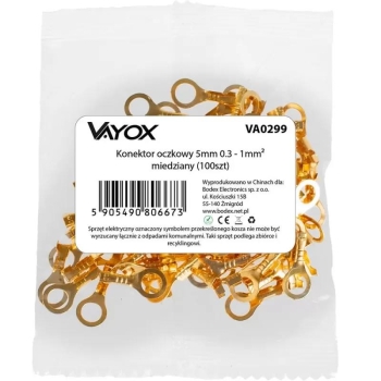 Konektor okasti 5 mm 0,3-1 mm2 bakreni (100 kom) VAYOX VA0299