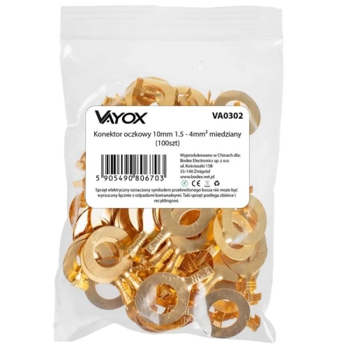 Konektor okasti 10mm 1,5-4mm2 bakreni (100 kom) VAYOX VA0302