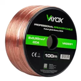 Audio kabel CCA 2x0,50mm 100m VAYOX VA0331