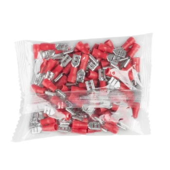 Konektor izolirani ženski ravni 0,5-1,5mm2 4,8mm crveni 100 kom VAYOX VA0385