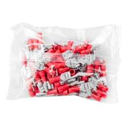 Konektor izolirani ženski ravni 0,5-1,5mm2 6,3mm crveni 100 kom VAYOX VA0386