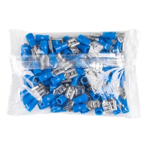 Konektor izolirani ravni ženski 1,5-2,5mm2 6,3mm plavi 100 kom VAYOX VA0389