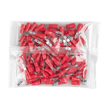 Konektor izolirani ravni muški 0,5-1,5mm2 2,8mm crveni 100 kom VAYOX VA0390