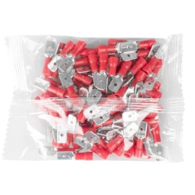 Konektor izolirani ravni muški 0,5-1,5mm2 6,3mm crveni 100 kom VAYOX VA0392