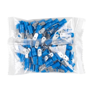 Konektor izolirani ravni muški 1,5-2,5mm2 4,8mm plave boje 100 kom VAYOX VA0394