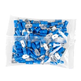 Konektor izolirani ravni muški 1,5-2,5mm2 6,3mm plavi 100 kom VAYOX VA0395