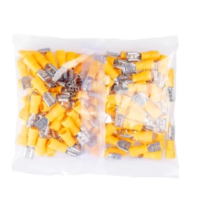 Konektor izolirani ženski ravni 4-6mm2 6,3mm žuti 100 kom VAYOX VA0396