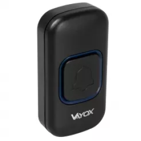 Zvono za vrata bežično s 2 prijemnika 110-220V / tipka na baterije crna VA0405