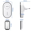 Zvono za vrata bežično s 2 prijemnika 110-220V / tipka na baterije bijela VA0406
