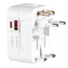 Univerzalni punjač UK/US/EU/AU, USB-A, USB-C (PD20W) 100V-240V 6A 1500W bijela VA0408