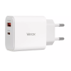 Punjač USB-A + USB-C 45W Quick charge bijeli VA0455 Punjač USB-A + USB-C 45W Quick charge bijeli VA0455