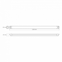 Linearna svjetiljka 72W 1,2m 5000K 8000lm crna