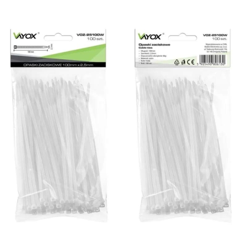 Vezica PVC 2,5x100mm bijela 100 komada u pakiranju VOZ-25100W