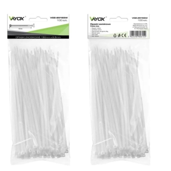 Vezica PVC 2,5x150mm bijela 100 komada u pakiranju VOZ-25150W