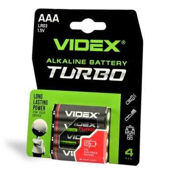 Alkalna baterija Turbo VIDEX LR03T/AAA 4pcs BLISTER 