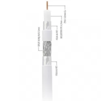 Kabel koaksijalni RG6U Cu 1,02mm 15m bijeli VAYOX PCC102-15