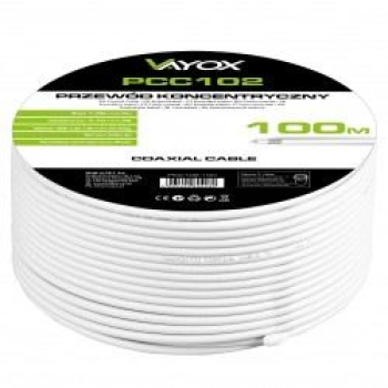 Kabel koaksijalni RG6U Cu 1,02mm 100m bijeli VAYOX PCC102
