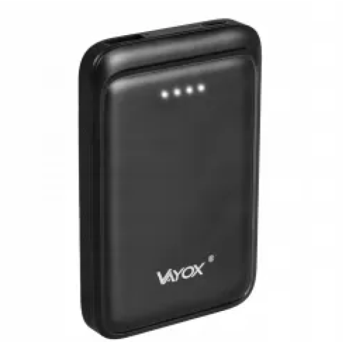 Power bank 5000 mAh USB-C ulazni izlaz USB-A + USB-C 5V 2,139A crni VAYOX VA0339