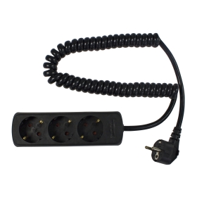 Razvodnik 3-smjerni spiralni kabel od 2,5 m crni 11432