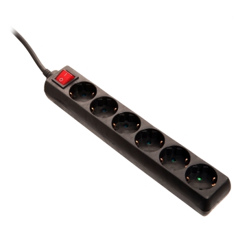 Razvodnik 6-smjerni 5m crni 11672
