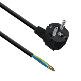 Kabel za kućanske uređaje, s kutnim utikačem, 3 x 1 mm2, crni, 5 m DPM DIC4150