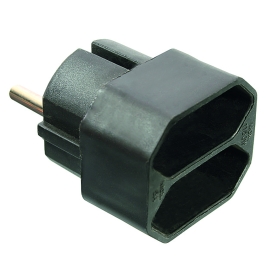 Euro multi utikač 2-smjerni crni 48212