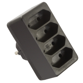 Euro multi utikač 4-smjerni crni 48412
