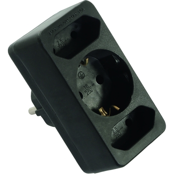 Euro adapter 2+1 crni 49112
