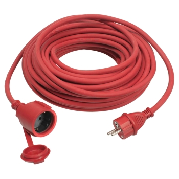 Gumeni produžni kabel 10m crveni 60271