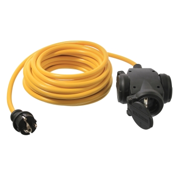 Produžni kabel 3m s 3-strukom utičnicom od pune gume 61451