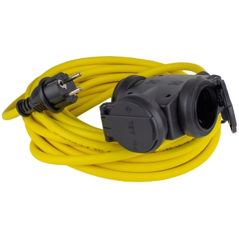 Produžni kabel 5m s 3-strukom utičnicom od pune gume 61452