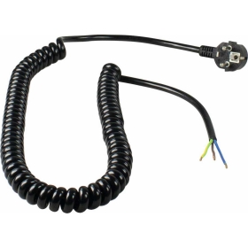 Priključni spiralni kabel proširiv do 2,5m crni 70424