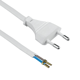 Kabel za kućanske uređaje, s ravnim utikačem, 2 x 0,75 mm2, bijeli, 3 m DPM DIC1230