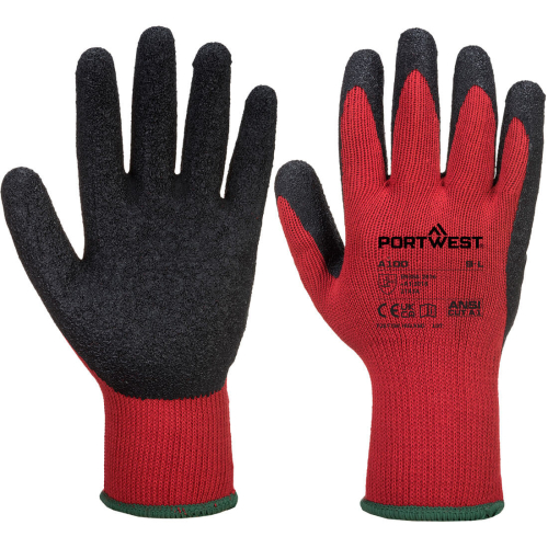 Rukavica Grip - Latex Crvena/Crna XL PORTWEST A100R8RXL