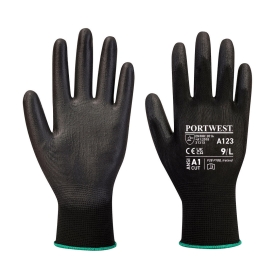 Rukavica PU Palm Latex Free - Cijeli karton (144) Crna XS PORTWEST A123K8RXS