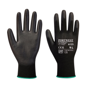 Rukavica PU Palm Latex Free - Cijeli karton (144) Crna XL PORTWEST A123K8RXL