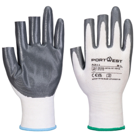 Rukavica Grip 13 Nitrile 3 Fingerless (Pk12) White/Grey M PORTWEST A311W7RM