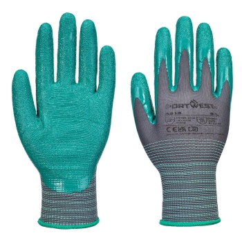 Rukavica Grip 15 Nitrile Crinkle (Pk12) Siva/zelena XL PORTWEST A313G3RXL
