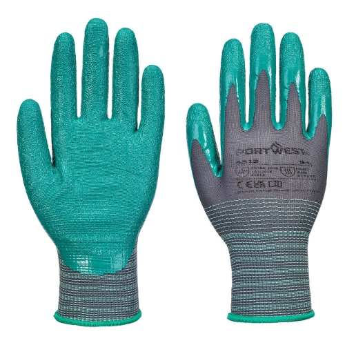 Rukavica Grip 15 Nitrile Crinkle (Pk12) Siva/zelena S PORTWEST A313G3RS