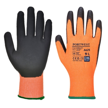 Rukavica Vis-Tex Cut Resistant - PU Narančasta/Crna S PORTWEST A625O8RS