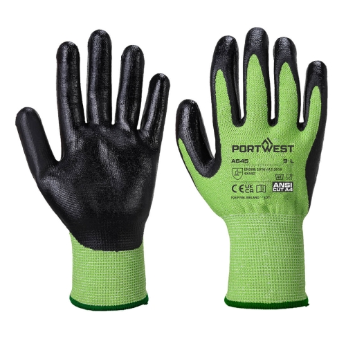 Rukavica Green Cut  - Nitrilna pjena Zelena/Crna L PORTWEST A645E8RL