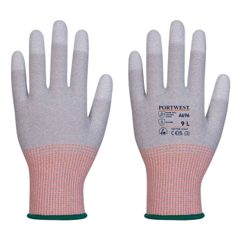 Rukavica LR13 ESD PU Fingertip Cut (Pk12) Siva/Bijela L PORTWEST A696G6RL