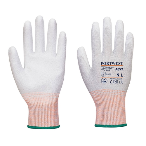 Rukavica LR13 ESD PU Palm (Pk12) Siva/Bijela M PORTWEST A697G6RM