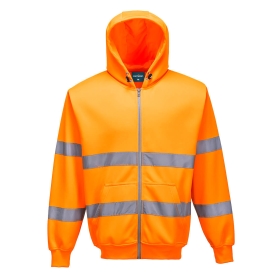 Majica s kapuljačom Hi-Vis Zipped Narančasta XS PORTWEST B305ORRXS