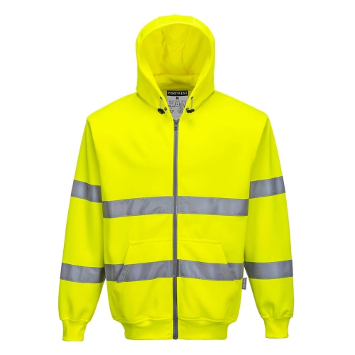Majica s kapuljačom Hi-Vis Zipped Žuta 4XL PORTWEST B305YER4XL