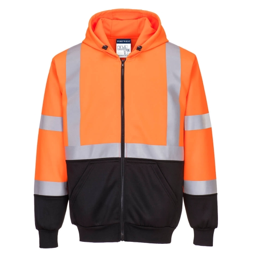 Majica s kapuljačom Hi-Vis Contrast Zipped Narančasta/Crna 4XL PORTWEST B315OBR4XL Majica s kapuljačom Hi-Vis Contrast Zipped Narančasta/Crna 4XL PORTWEST B315OBR4XL