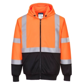 Majica s kapuljačom Hi-Vis Contrast Zipped Narančasta/Crna XXL PORTWEST B315OBRXXL
