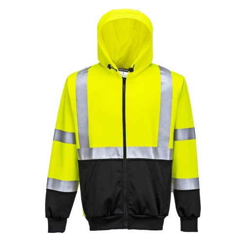 Majica s kapuljačom Hi-Vis Contrast Zipped Žuta/Crna XXXL PORTWEST B315YBRXXXL